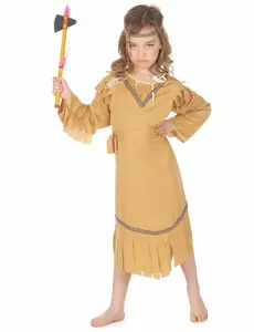 Beige indisk kostyme til jenter, Størrelse: 4–6 år (110–120 cm)