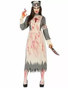 Retro zombie-sykepleierkostyme til kvinner, Størrelse: Large (42-44)
