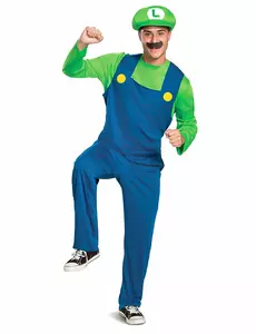 Klassisk Luigi-kostyme for voksne, Størrelse: X-Large