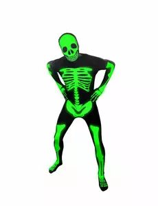 Morphsuits Halloween-skjelettkostyme som lyser i mørket til barn