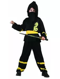 Gult belte ninjakostyme til gutter, Størrelse: 4–6 år (110–120 cm)