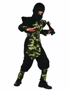 Militær ninja-kostyme til gutt, Størrelse: 4–6 år (110–120 cm)
