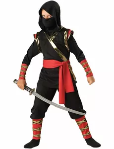 Ninja-kostyme til barn, Størrelse: 10 år (137–140 cm)