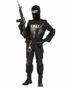 SWAT-offiserskostyme til barn, Størrelse: 5–7 år (128 cm)