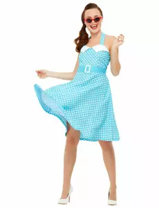 Retro blått pin-up-kostyme for kvinner