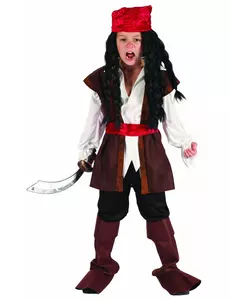 Piratkostyme med bandana til gutt, Størrelse: 4–6 år (110–120 cm)