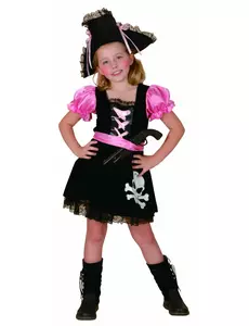 Piratkostyme til jenter, Størrelse: 4–6 år (110–120 cm)