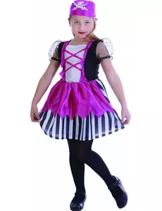 Piratkostyme rosa kjole til jenter, Størrelse: 4–6 år (110–120 cm)