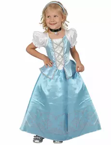 Blått og hvitt prinsessekostyme til jenter, Størrelse: 3–4 år (92–104 cm)