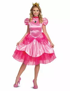 Nintendo Deluxe Prinsesse Peach-kostyme til kvinner, Størrelse: Medium