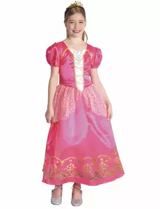 Rosa prinsessekostyme til jenter, Størrelse: 3–4 år (92–104 cm)