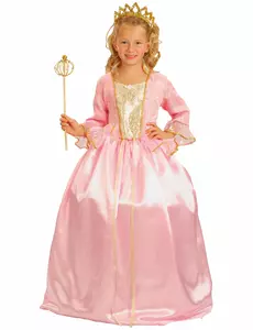 Luksuriøst rosa prinsessekostyme til jenter, Størrelse: 4–6 år (110–120 cm)