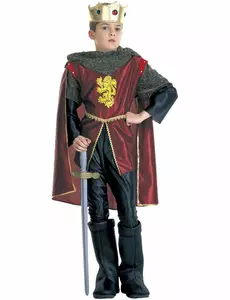 Ridderkongekostyme til gutter, Størrelse: 5–7 år (128 cm)