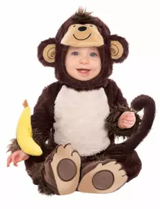 Barneapekostyme med bananrasle