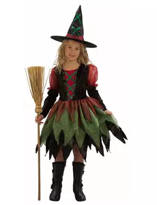 Halloween-jentekostyme med skogsheks, Størrelse: 4–6 år (110–120 cm)