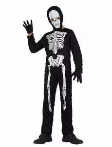 Barnas Halloween-skjelettkostyme, Størrelse: 5–6 år (115/130 cm)