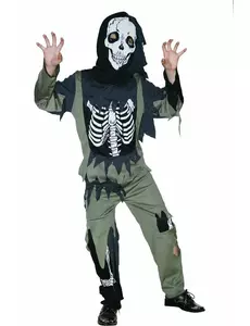 Children's zombie skeleton costume, Size: 4-6 years (110-120 cm)