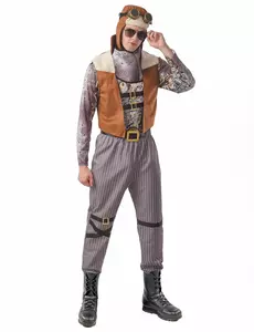 Steampunk-pilotkostyme for menn, Størrelse: L