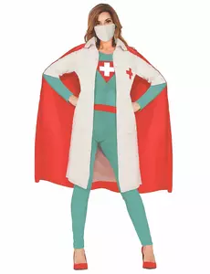Superdoktor-kostyme for kvinner, Størrelse: M(38-40)