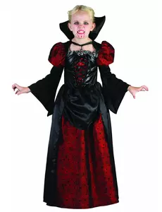 Vampyrkostyme med puffermer til jenter, Størrelse: 4–6 år (110–120 cm)