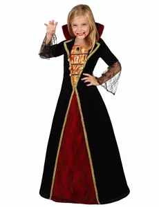 Elegant Halloween-vampyrjentekostyme, Størrelse: 5–6 år (115/130 cm)