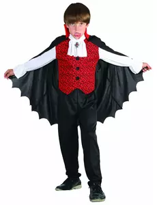 Rød gutt vampyrkostyme Halloween, Størrelse: 4–6 år (110–120 cm)