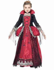 Vampyrhertuginne-kostyme til jenter, Størrelse: 5–7 år (128 cm)