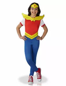 Klassisk Wonder Women superheltkostyme til jenter, Størrelse: 5–6 år (110 – 116 cm)