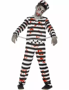Zombiefangekostyme til gutter Halloween, Størrelse: 4–6 år (115/128 cm)