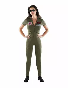 Voksen Top Gun jumpsuit-kostyme, Størrelse: X-Small