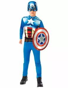 Captain America klassisk sett med gutteskjold, Størrelse: 5–6 år (110 – 116 cm)