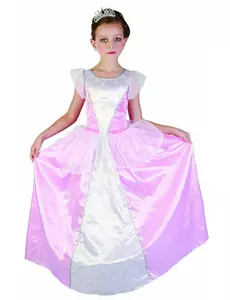 Rosa og hvitt prinsessekostyme til jenter, Størrelse: 4–6 år (110–120 cm)