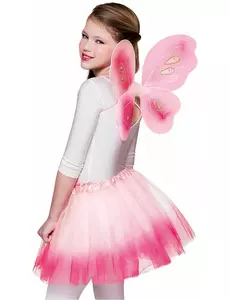Pastellrosa sommerfuglvinger og tutu til jenter
