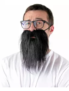 Voksen svart hipsterskjegg