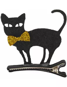 Svart katt filt hårspenne