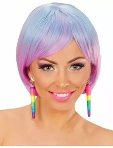 Women's multi-colored cone earrings