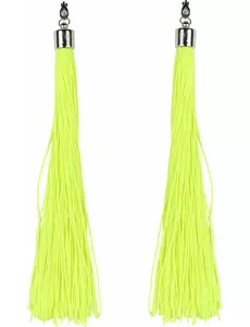 Neon gule frynsede øredobber for voksne