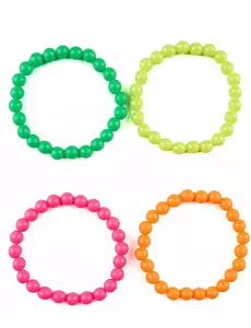 Sett med 4 flerfargede armbånd for voksne