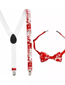 Blodige Halloween-seler og sløyfe for voksne