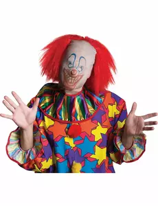 Voksen Halloween-klovnehette med hår