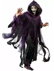 Lilla og svart Halloween-kappe for voksne