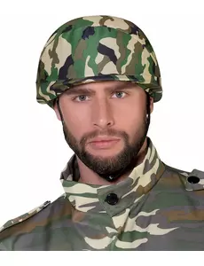 Militærhjelm for voksne med kamuflasjetrykk