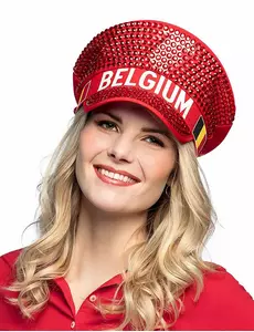 Voksenbelgisupportercaps med strass