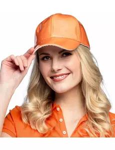 Oransje holografisk caps for voksne