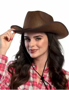 Brun cowboyhatt for voksne
