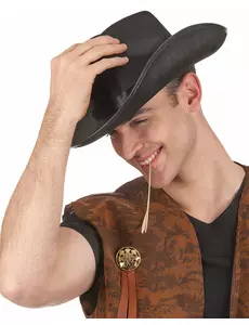 Svart cowboyhatt for voksne