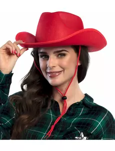 Rød cowboyhatt for voksne