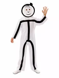 Barnas Stickman-maskekostyme, Størrelse: 3–4 år(92–104 cm)