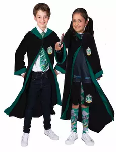 Klassisk Harry Potter Slytherin-kostyme til barn, Størrelse: 11–13 år (142–164 cm)