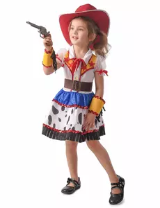 Tegneserie-cowgirl-kostyme til jenter, Størrelse: 10–12 år (130–140 cm)